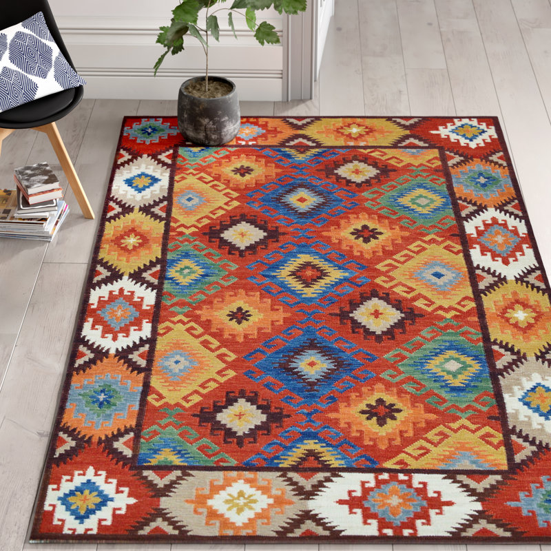 Bakero Handmade Kilim Wool Red/Yellow/Blue Rug & Reviews Wayfair.co.uk